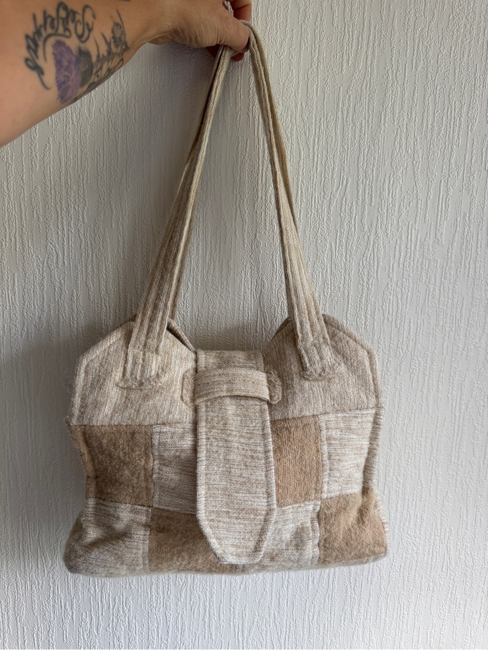Vintage Au Terroir Hand Loomed Wool Shoulder Bag